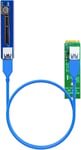 UEX108 600mm M.2 to PCIe X4 Riser Cable (PCIe 3.0 X1 Speed),pour Carte PCIe WiFi, Carte PCIe M.2, Carte PCIe USB, Carte Son, etc.