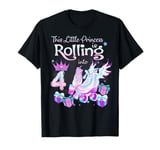 4 Year Old Rolling Into 4th Birthday Roller Skate Theme T-Shirt