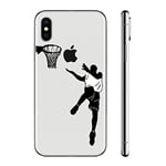 CrazyLemon Coque pour iPhone X/iPhone XS, modèle de Coque de téléphone Portable en Silicone TPU Souple Transparent créatif pour iPhone XS/iPhone X - Jouer au Basket