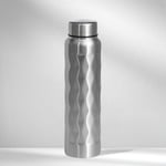 Diamond 1 Litre Stainless Steel Water Bottle Single Wall BPA Free 1000ml Silver