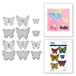 Spellbinders Brilliant Butterflies Etched Dies from The Metamorphosis Collection by Simon Hurley, Metal, ONE