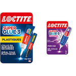 Loctite Super Glue-3 Spécial plastiques, colle forte pour tout plastique, tube de colle 2 g et stylo activateur 4 ml & Super Glue-3 Creative, colle instantanée sous forme de stylo, 3 g