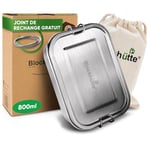 Blockhütte Boite a tartine en Inox avec 3 Compartiments I 800ml I Lunch Box Inox, Rangement Cuisine, Conservation Alimentaire, Idéal pour Repas, Boite gouter enfant et fille, Hermétique