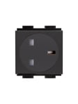 Crestron Electronics Crestron FT2A-PWR-UK series FT2A-PWR-UK-1-BASIC - power socket mechanism - 1 power socket - black