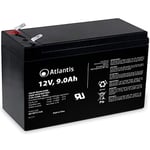 Atlantis 12v 9 ah Hermetic Lead Battery (VRLA), Convient pour UPS(onduleur), vidéosurveillance, systèmes d'alarme, mobilité électrique, Jouets, F2 6.3mm faston Connection, A03-BAT12-9.0A