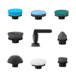 Leebein YMG-818/820 Electric Spin Scrubber Replacement Brush Heads, 8pcs Extra Brush Accessories Kit for YMG-818/820 Cordless Cleaning Brush Only - Scrubber Not Included (Black)