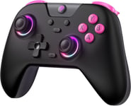 X05 Manettes Pc Sans Fil Rechargeable Avec Rgb/Vibration/Hall Joystick/Hall Trigger, Manette Pc Bluetooth Pour Manette Pc Gamer/Switch/Mobile/Android/Ios/Android Tv Box, 750 Mah, Noir