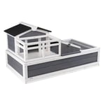 VEVOR Maison pour Tortues, Habitat pour Tortues avec Balcon et 2 Étages, Enclos en Bois pour Tortues Intérieur Extérieur avec Rampe, Plateau, Toit Ouvrable, Grande Cage pour Reptiles, 112x65x61,5 cm