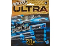 Nerf Ultra Sonic Screamers 20-Dart Refill Pack, Påfyllning, 8 År, 20 Styck, Svart, Blå