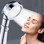 Pommeau de Douche, 7 Types de Jets, avec Bouton D'arrêt, Pommeau de Douche Econome en Eau, Réglage D'une Seule Main et Buse en Silicone Anti-bourrage, Grand Pommeau de Douche Augmentant la