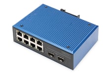 DIGITUS industrieller 10 Port Fast Ethernet PoE Netzwerk-Switch - 8X (US IMPORT)