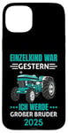 Coque pour iPhone 15 Plus Einzelkind War Gestern Ich Werde Großer Bruder 2025 Tracteur