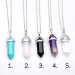 Halsband - Crystal bullets natur sten glas 1. Turkos