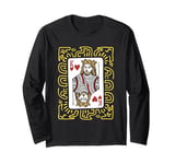 King Of Hearts Doodle - Vintage Graphic Card Game Lover Long Sleeve T-Shirt