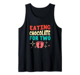 Retro Valentines Day Gender Reveal Eating Chocolate For Two Tank Top