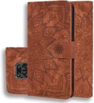 Portefeuille Coque Pour Redmi Note9s/Note9 Pro/Note9 Promax Pu En Cuir Flip Socle Rabattable Housse Mandala Style Avec Fermeture Magnétique,Poche De Carte,Fonction Support Case Marron