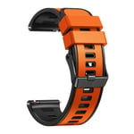 20 mm 22 mm silikonrem för Samsung Galaxy Watch 5 Pro 45 mm/4 40 mm 44 mm/Classic 42 mm 46 mm/Gear S3 Frontier Sport Bands Bälte Orange black Watch 5 Pro 45mm