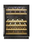Hoover Hwcb 60 Uk/N Wine Cooler, 46 Bottle Capacity - Black - Fridge With Installation