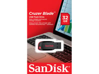 Sandisk Cruzer Blade Unity Flash Usb 32 Gb Usb Type 2.0 Black, Red Black Sdcz50-032G-B35