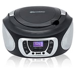 Roadstar CDR-365U/SL Radio CD Portable Numerique FM PLL, Lecteur CD, CD-R, CD-RW, MP3, Port USB, Stereo, AUX-in, Sortie Casque, Noir/Argent