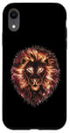 Coque pour iPhone XR Or Galaxie Roi Lion des Animaux d'Afrique