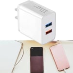 Usb Wall Charger Plug Power Adapter For Iphone Ipad Samsung D White 2 Port Eu