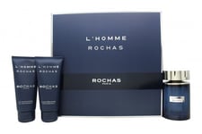 ROCHAS L'HOMME ROCHAS GIFT SET 100ML EDT + 100ML SHOWER GEL + 100ML BODY LOTION