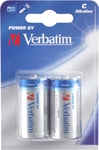 Verbatim batterier, C(LR14), 2 st Alkaline, 1,5 V