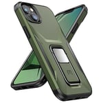 MYBAT Pro Stealth Series Coque de téléphone pour iPhone 14 Plus avec Support magnétique de Voiture 6,7", Protection Robuste de qualité Militaire Contre Les Chutes (Vert Kaki)