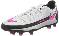 Nike Garçon Unisex Kinder Phantom GT Club FG/MG Chaussure de Football, White/Pink Blast-Black, 32 EU