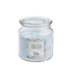 SCENT de Q.b. by MOPITA, Bougie parfumée en pot moyen, Bocal en verre avec couvercle, parfum Ocean Breeze, durée 55-77 heures, 368 g, 10 x 10 x 11,7 cm