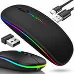 Souris Sans Fil Bluetooth Rechargeable 2,4 Ghz Dual - 1600 Dpi Souris Gaming Silencieuse Pour Pc Et Ordinateur Portable Souris Sans Fil Pour Pc Gamer - Compatible Avec Windows/[MOU141207]