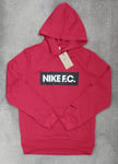 Nike Hoodie Mens Small Pink Red Dri-Fit Kangaroo Pocket Casual Training Recycled