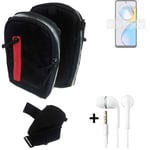 Shoulder bag / holster + earphones for Motorola Moto E32 India Belt Pouch Case