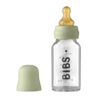 BIBS Baby Glass Bottle Complete Set Latex 110ml Sage Nappar 1 st