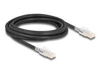 Delock - Koblingskabel - Rj-45 (Hann) Til Rj-45 (Hann) - 3 M - 6 Mm - S/Ftp - Cat 6A - Halogenfri, Formstøpt, Uten Hindringer, Med Sikker Klipssett - Svart