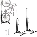 2x Support de sol vertical pour vélos 3 fonctions pour accrocher régler horizontalement et verticalement Porte-vélo 20 à 27.5 pouces - Hengda