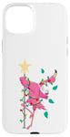 iPhone 15 Plus Pink Flamingo Christmas Case