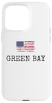 iPhone 15 Pro Max Green Bay City USA Flag State Travel US America Women Men Case