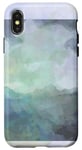 Coque pour iPhone X/XS Bleu aquarelle Design Art abstrait