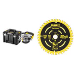 DEWALT Scie Circulaire XR 18V, sans Fil avec Coffret TSTAK - 3700 trs/min + DEWALT Lame de Scie Circulaire Portative, Ø165mm, 40 Dents