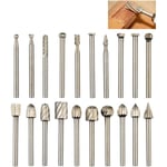 Fraise pour perceuse 20Pcs Fraises Rotatives Set Fraises en Carbure de Tungstène Cutter Die Fraises, 1/8 '' (3mm) Tige Dremel Burr Bits pour