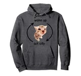 Wake Up Act Silly Cat Pullover Hoodie