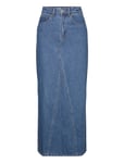 Long Denim Skirt Blue Mango