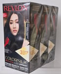 3 X Revlon Colorsilk all-in-one Buttercream Hair Colour 21 Blue Black New