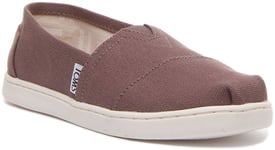 Toms Classic Youth Alpargata Kids Slip On Espadrille In Brown Size UK 11 - 2