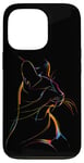 iPhone 13 Pro Vibrant Cat Silhouette Line Drawing Beauty Case