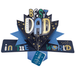 To My Old Man Best Dad In The World Pop Up Card Father's Day Or Birthday