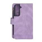 New PU Leather Wallet Case For S22 Zipper Flip Folio Wallet Blocking