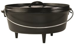 Lodge Camp Dutch Oven with Lid, non-stick months, Charcoal, 6 Quart
